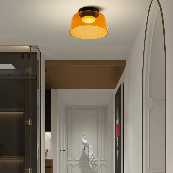 AuroraMed Medieval Glass Ceiling Lamp With Nordic Charm