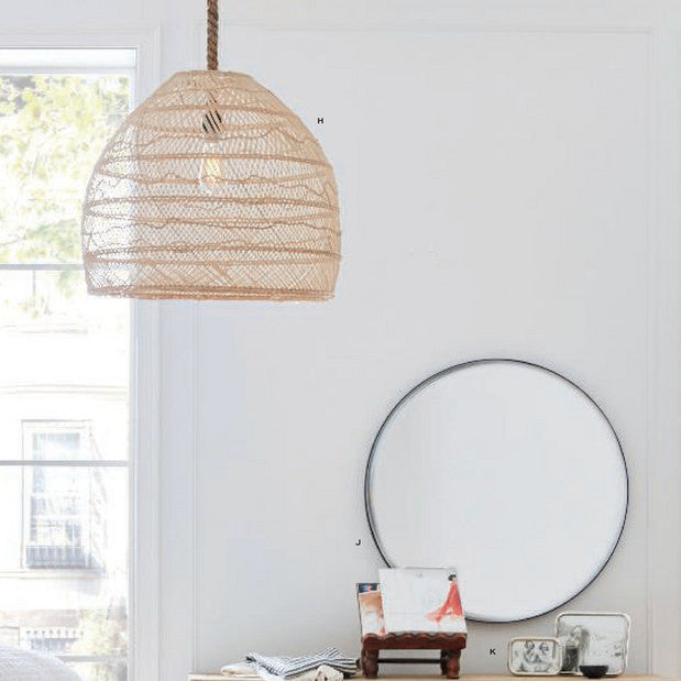 Aero Handwoven Rattan Pendant Ceiling Light Soft Glow