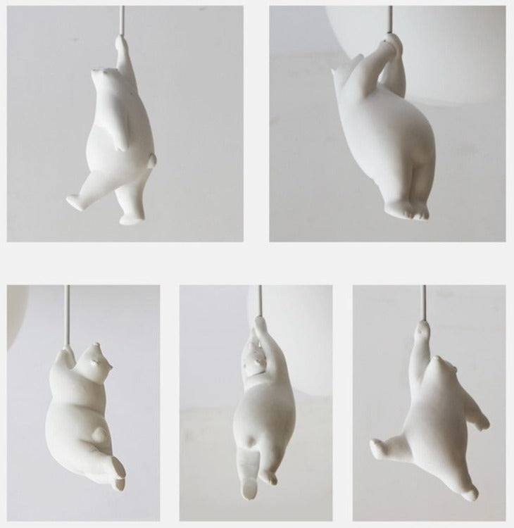 CuddleSphere Balloon Bear Ceiling Light Frosted Glass Globe