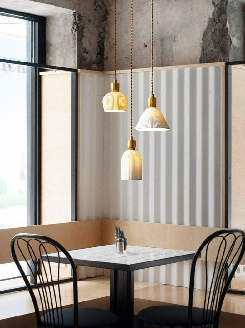 Asterra White Ceramic Pendant Light With Adjustable Height