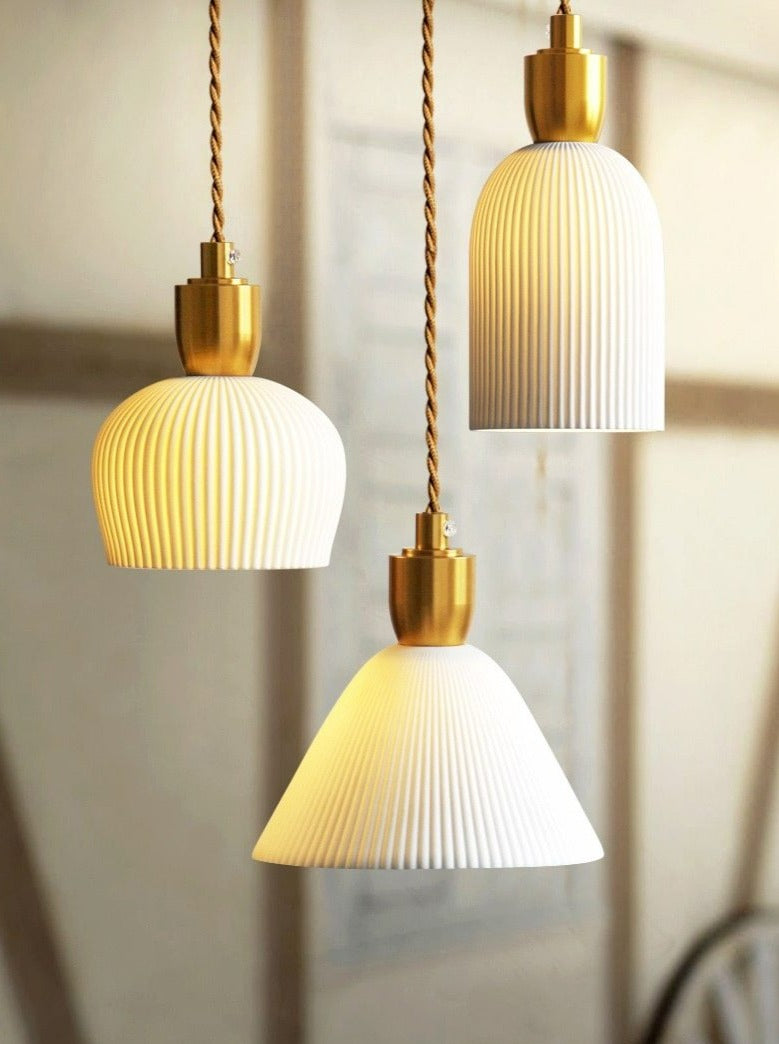 Asterra White Ceramic Pendant Light With Adjustable Height