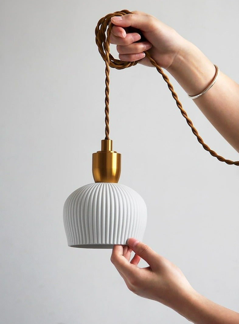 Asterra White Ceramic Pendant Light With Adjustable Height
