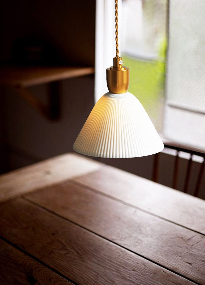 Asterra White Ceramic Pendant Light With Adjustable Height