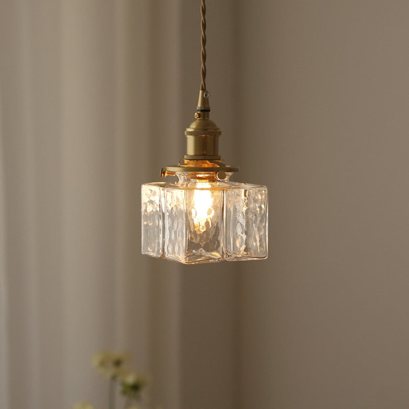 Aurora Handcrafted Glass Pendant Lights With Brass Bases