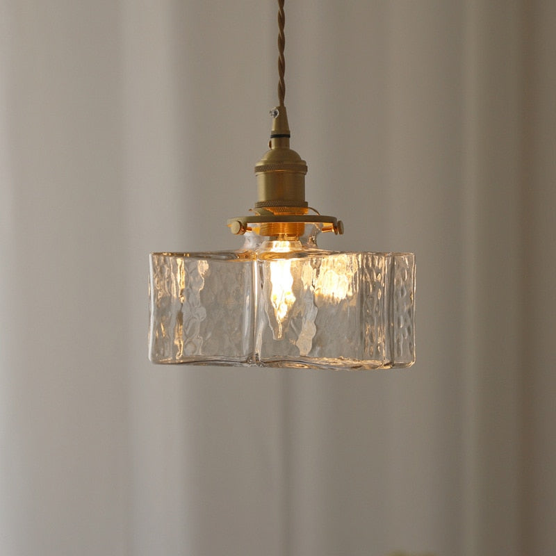 Aurora Handcrafted Glass Pendant Lights With Brass Bases