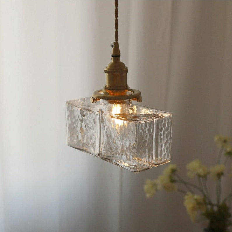 Aurora Handcrafted Glass Pendant Lights With Brass Bases