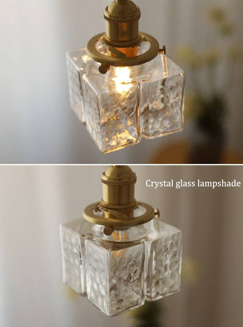 Aurora Handcrafted Glass Pendant Lights With Brass Bases