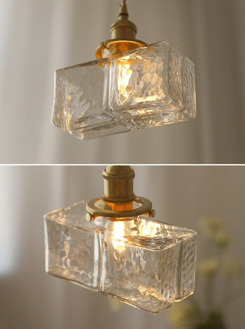 Aurora Handcrafted Glass Pendant Lights With Brass Bases