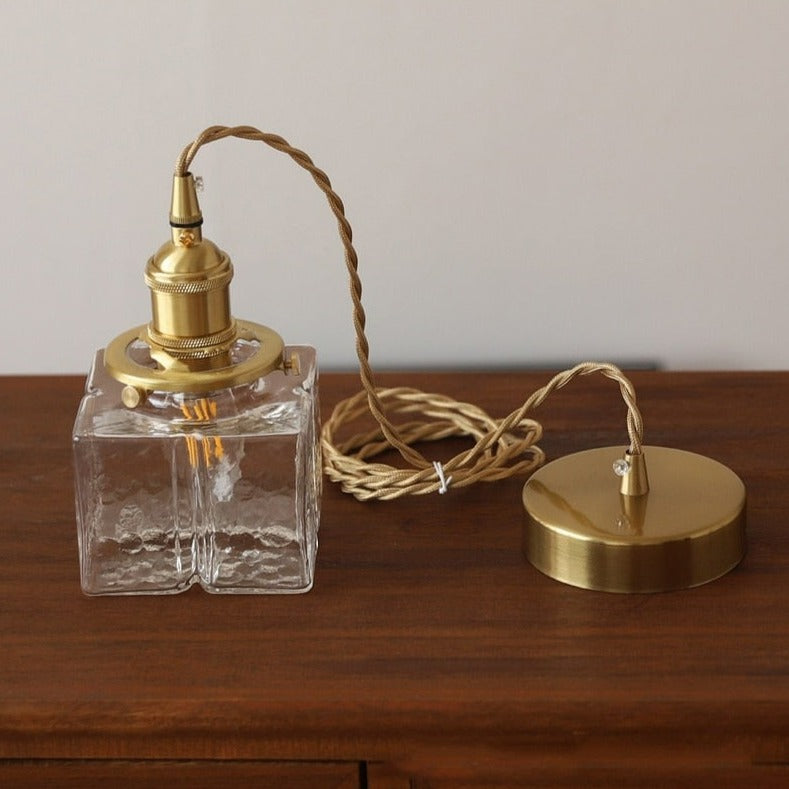 Aurora Handcrafted Glass Pendant Lights With Brass Bases