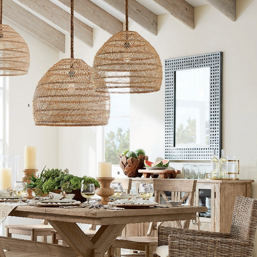Aero Handwoven Rattan Pendant Ceiling Light Soft Glow
