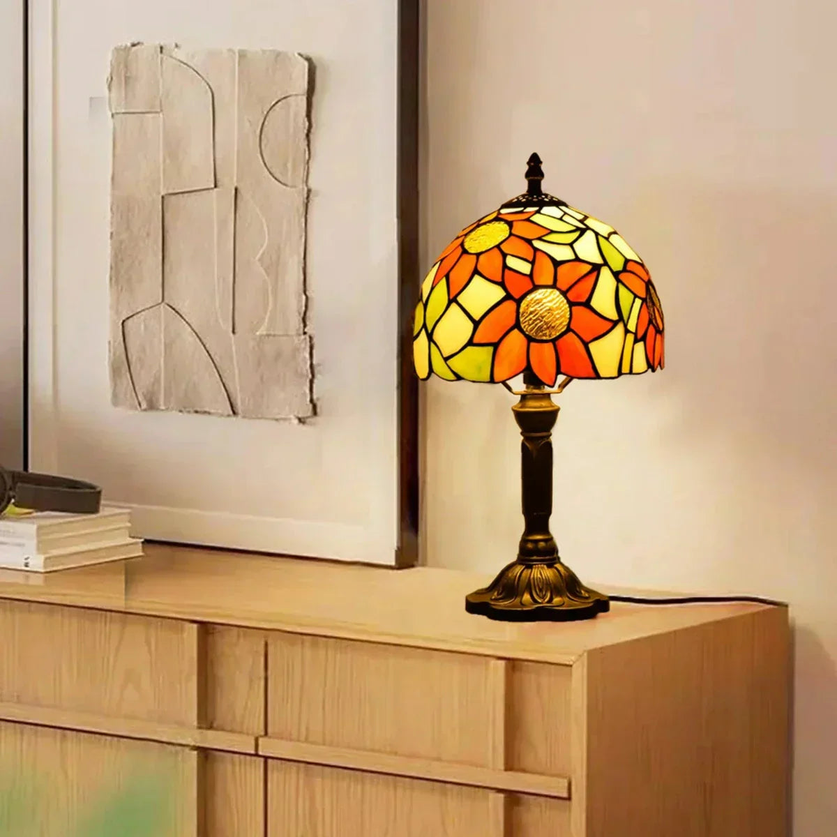 Aurora Heritage Stained Glass Lamp - Vintage Glow Light
